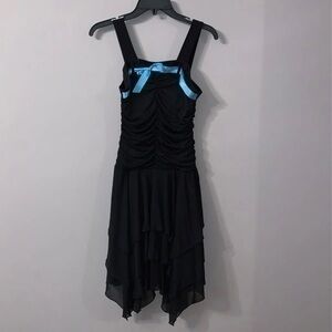Black Dress with blue bow kids 16